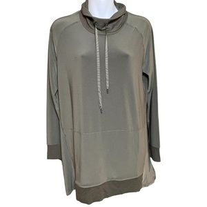 Sympli Olive Green Cowl Neck Jersey Tunic